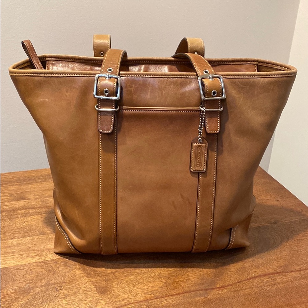 Coach Tan Leather Hampton Tote